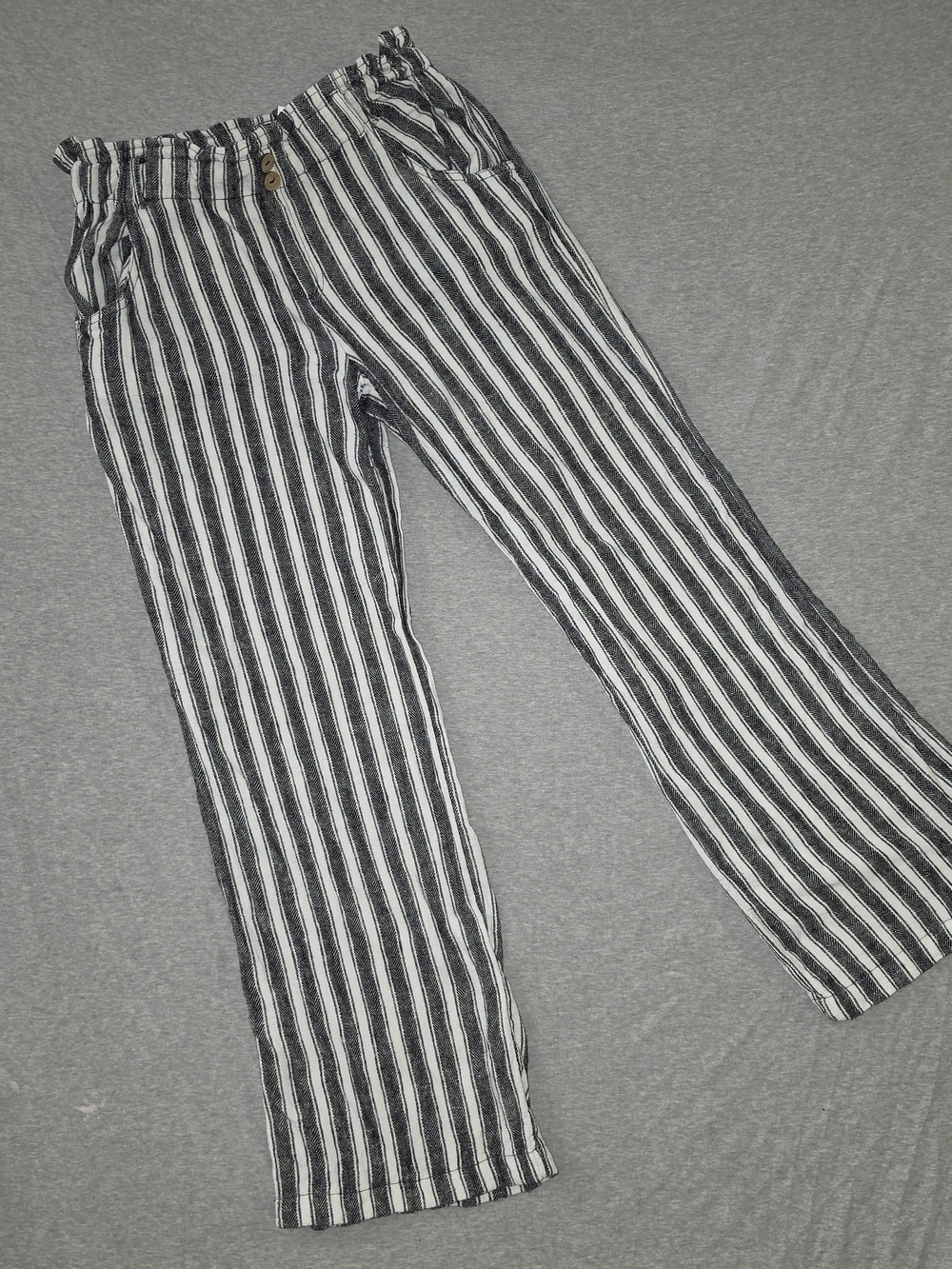 Belle Du Jour Black & White Striped Pants